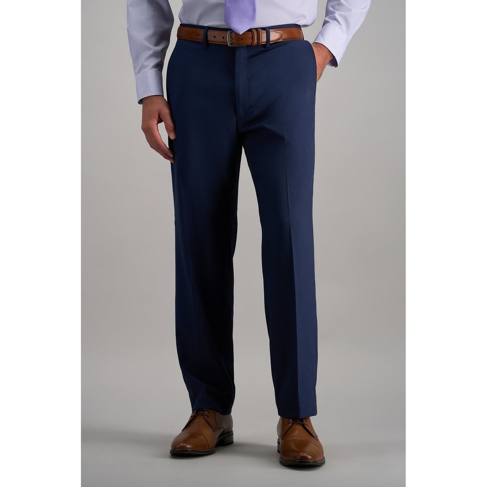 Haggar Travel Performance Suit Pant Mens 42x32 Navy Blue Comfort Flex Waistband